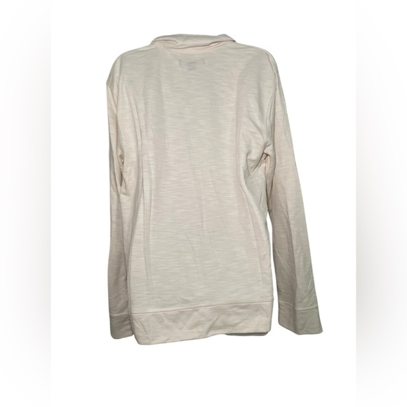 Saks Fifth Avenue New Men’s Long Sleeve Modal Blend Ecru Quarter Zip Size L - Picture 3 of 6